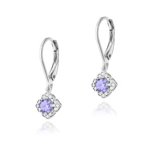 Kolczyki K0571 Tanzanit 2 x 0,35ct białe złoto