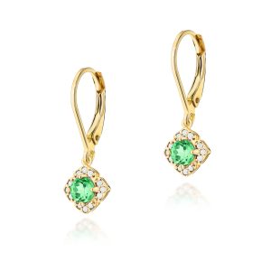 Kolczyki K0571 Szmaragd 2 x 0,30ct żółte złoto