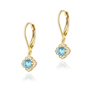 Kolczyki K0571 Topaz Swiss 2 x 0,25ct żółte złoto