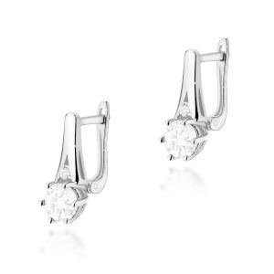 Kolczyki K0572 Biały Szafir 2 x 0,60ct białe złoto