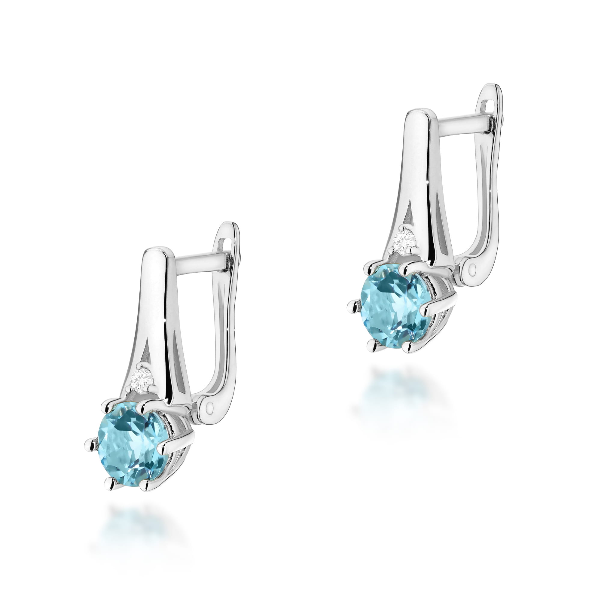 Kolczyki K0572 Topaz Swiss 2 x 0,50ct białe złoto