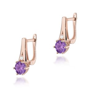 Kolczyki K0572 Ametyst 2 x 0,50ct różowe złoto
