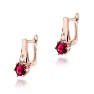 Kolczyki K0572 Rubin 2 x 0,60ct różowe złoto