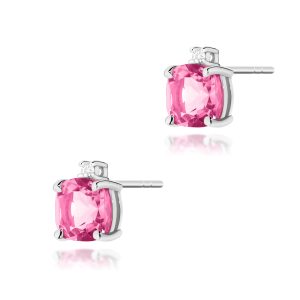 Kolczyki K0573 Topaz Różowy 2 x 1,10ct białe złoto sztyft