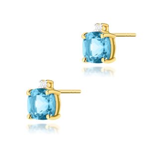 Kolczyki K0573 Topaz Swiss 2 x 1,10ct żółte złoto sztyft
