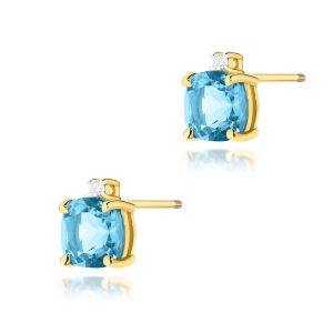 Kolczyki K0573 Topaz Swiss 2 x 1,10ct żółte złoto sztyft zakręcany