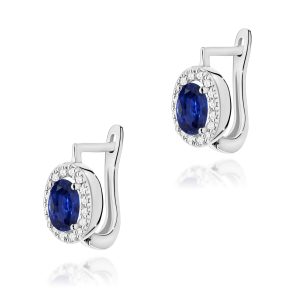 Kolczyki K0574 Szafir 2 x 0,70ct białe złoto