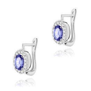 Kolczyki K0574 Tanzanit 2 x 0,40ct białe złoto