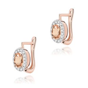 Kolczyki K0574 Morganit 2 x 0,40ct różowe złoto