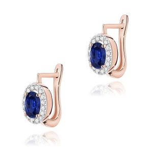 Kolczyki K0574 Szafir 2 x 0,70ct różowe złoto