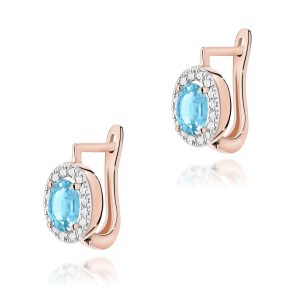 Kolczyki K0574 Topaz Swiss 2 x 0,50ct różowe złoto