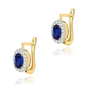 Kolczyki K0574 Szafir 2 x 0,70ct żółte złoto