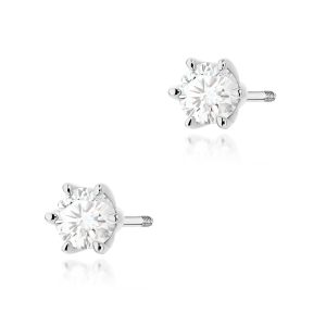 Kolczyki K0575 Diament 2 x 0.40ct białe złoto sztyft zakręcany