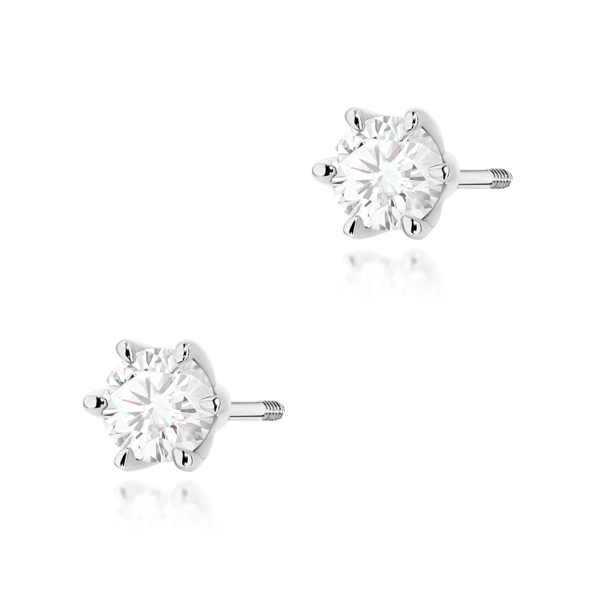 Kolczyki K0575 Diament 2 x 0.40ct białe złoto sztyft zakręcany