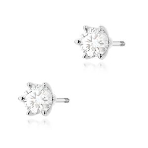 Kolczyki K0575 Diament 2 x 0.50ct białe złoto sztyft zakręcany