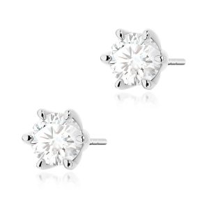 Kolczyki K0575 Diament Laboratoryjny 2 x 1.00ct białe złoto