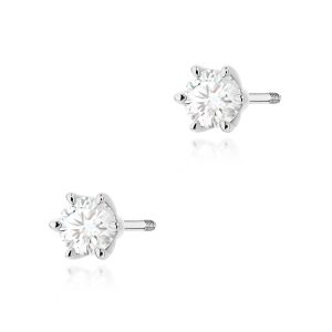 Kolczyki K0575 Diament Laboratoryjny 2 x 0.30ct białe złoto sztyft zakręcany