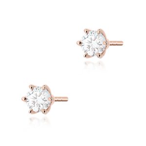 Kolczyki K0575 Diament Laboratoryjny 2 x 0.30ct różowe złoto