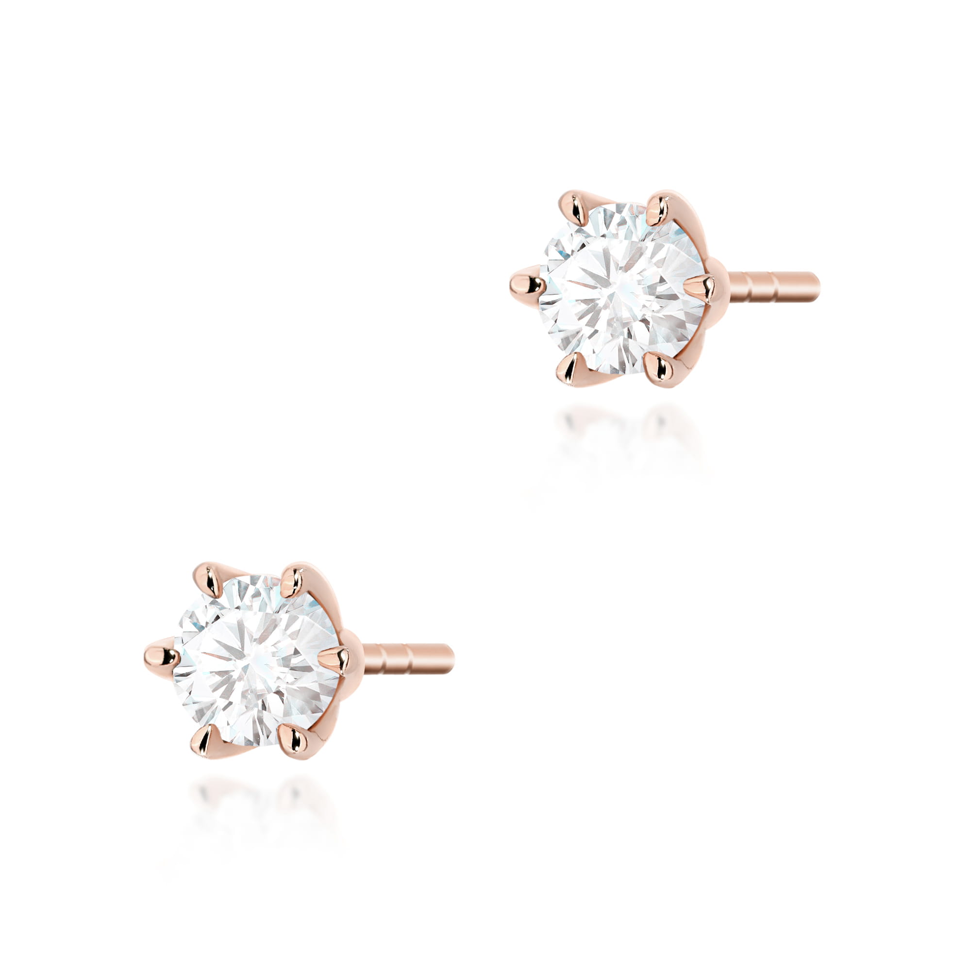 Kolczyki K0575 Diament Laboratoryjny 2 x 0.30ct różowe złoto