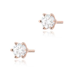 Kolczyki K0575 Diament Laboratoryjny 2 x 0.40ct różowe złoto