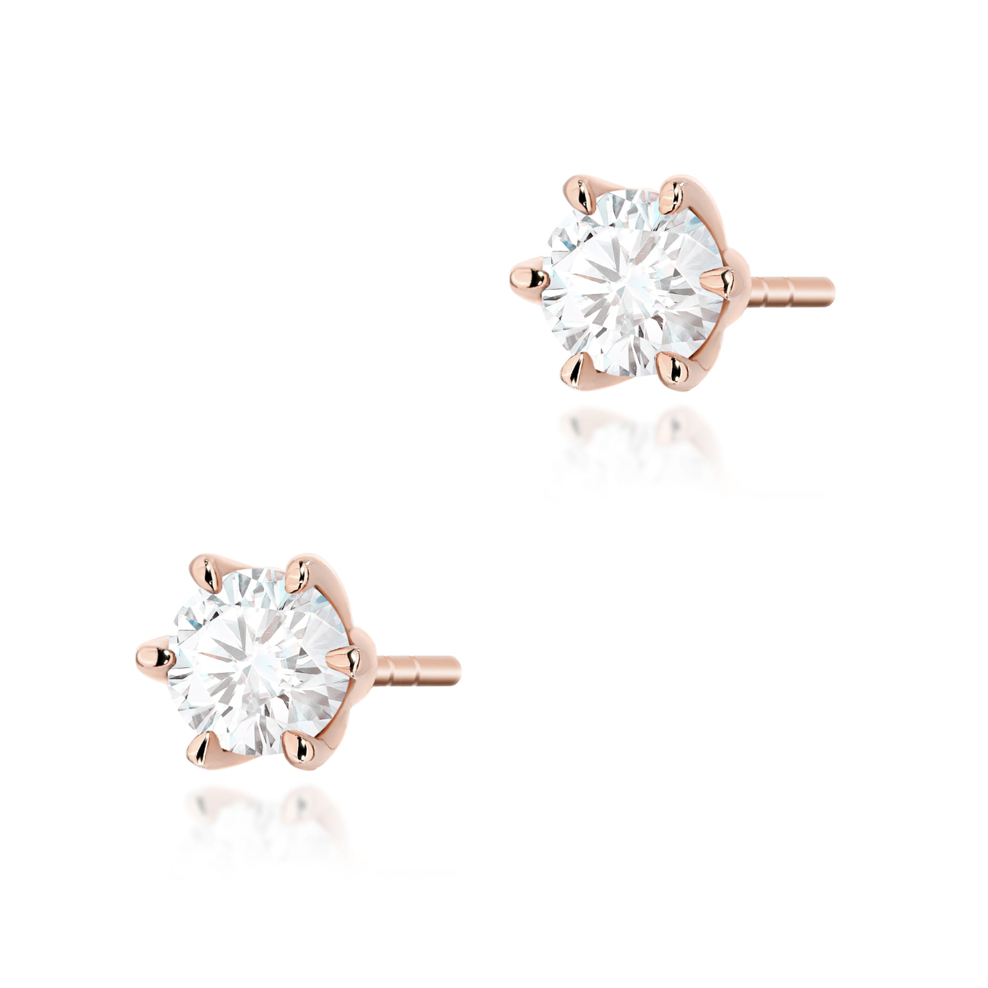 Kolczyki K0575 Diament Laboratoryjny 2 x 0.40ct różowe złoto
