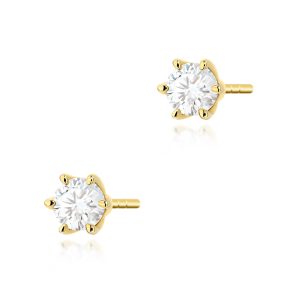 Kolczyki K0575 Diament Laboratoryjny 2 x 0.30ct żółte złoto