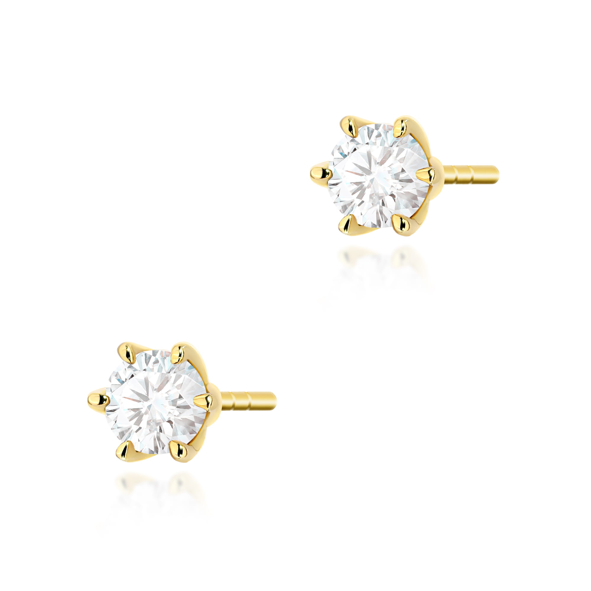Kolczyki K0575 Diament Laboratoryjny 2 x 0.30ct żółte złoto