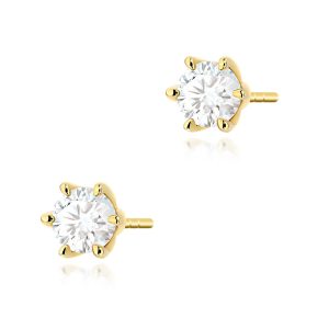 Kolczyki K0575 Diament Laboratoryjny 2 x 0.50ct żółte złoto