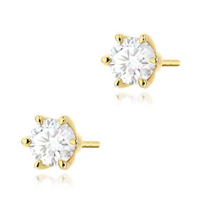 Kolczyki K0575 Diament Laboratoryjny 2 x 0.70ct żółte złoto