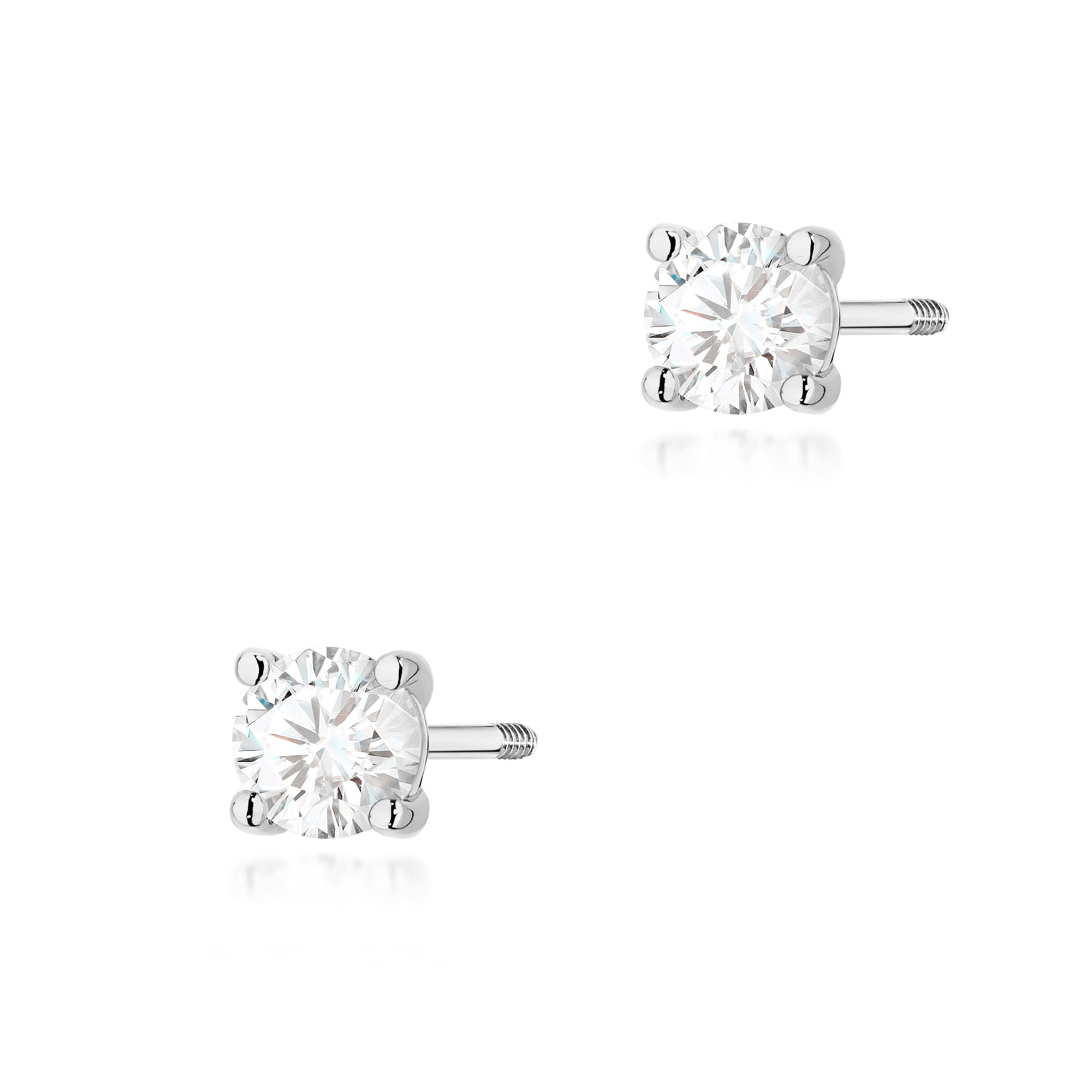 Kolczyki K0577 Diament 2 x 0.30ct białe złoto sztyft zakręcany
