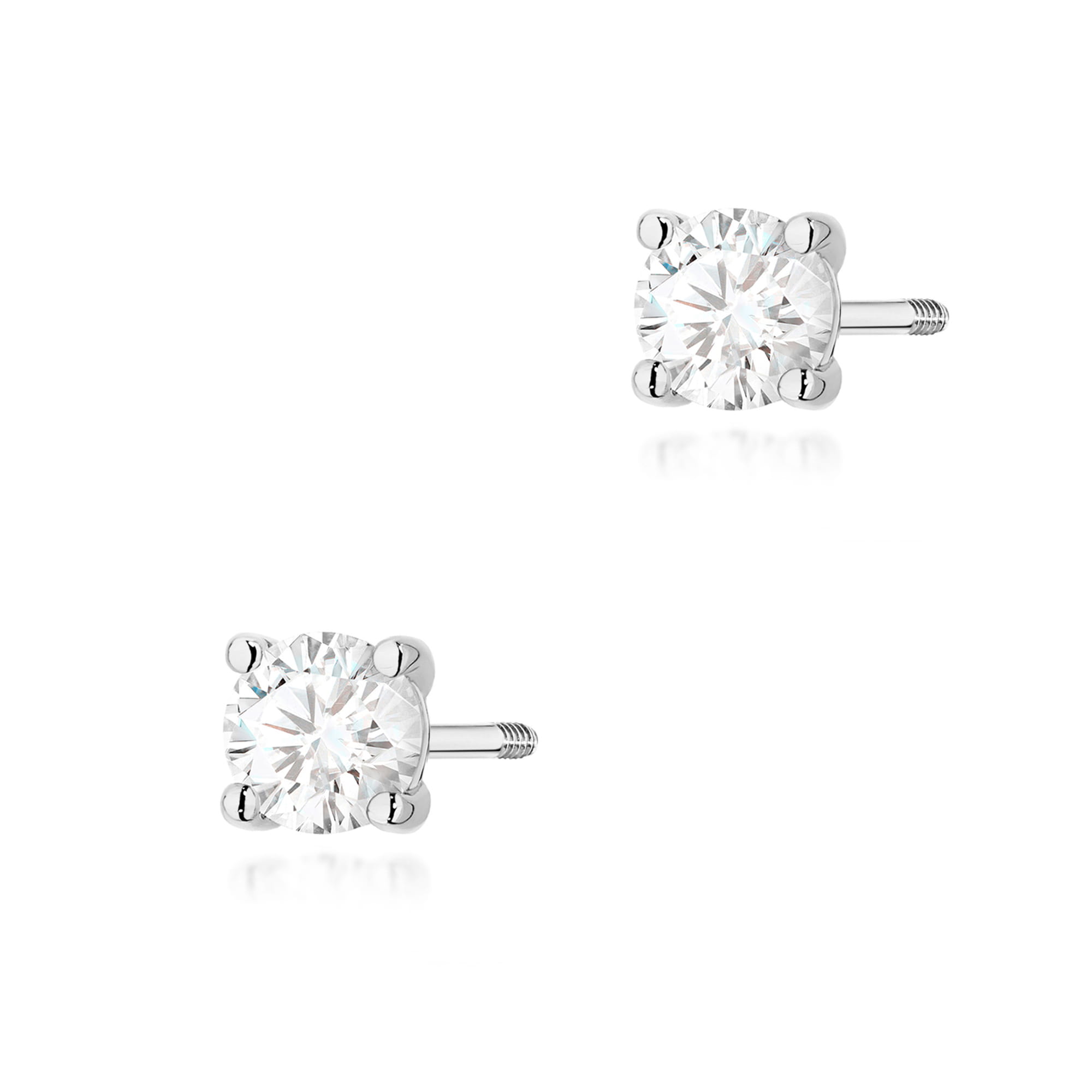 Kolczyki K0577 Diament 2 x 0.40ct białe złoto sztyft zakręcany