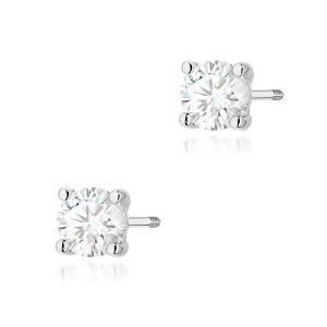 Kolczyki K0577 Diament 2 x 0.70ct białe złoto sztyft zakręcany