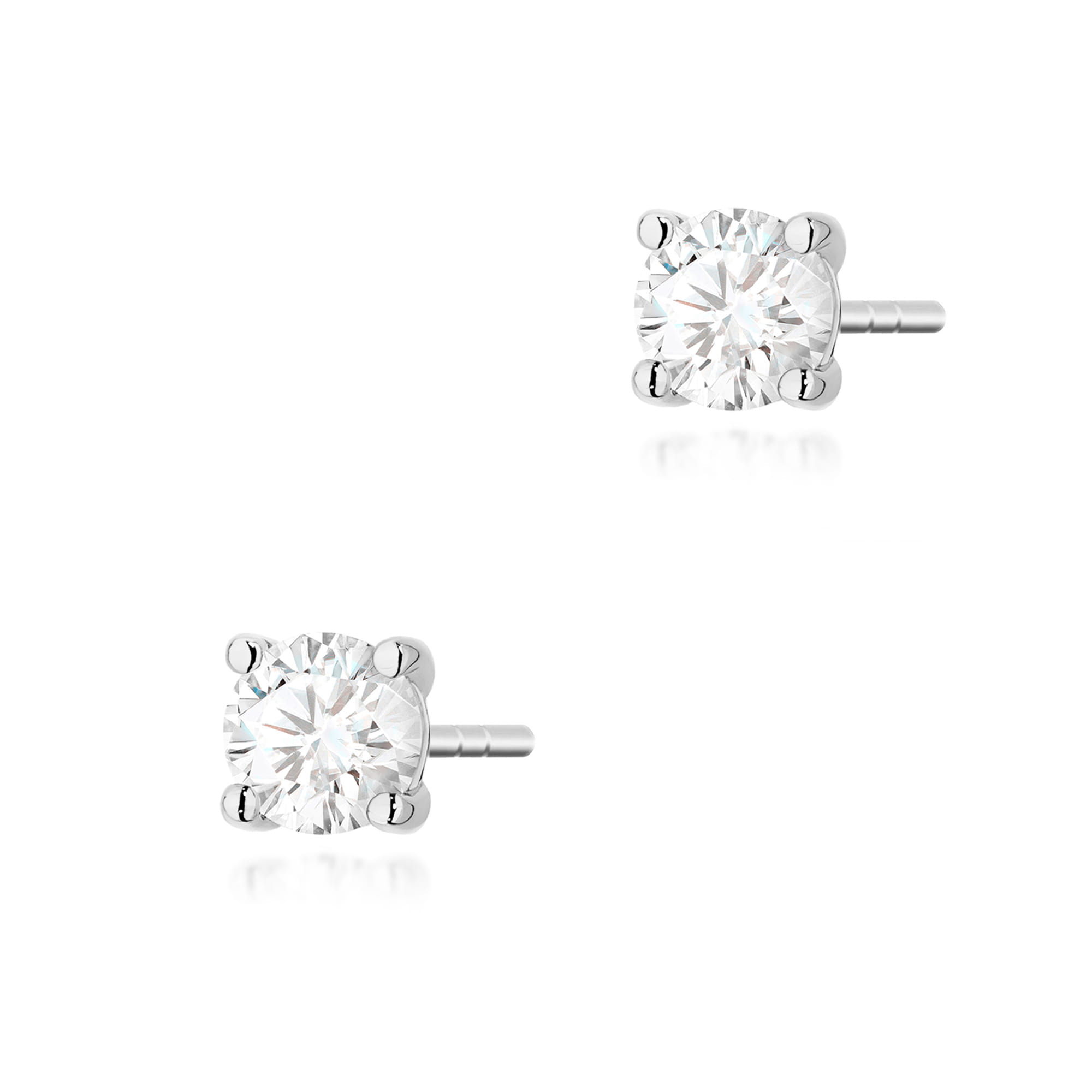Kolczyki K0577 Diament Laboratoryjny 2 x 0.40ct białe złoto