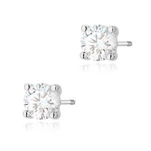 Kolczyki K0577 Diament Laboratoryjny 2 x 1.00ct białe złoto sztyft zakręcany
