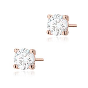 Kolczyki K0577 Diament Laboratoryjny 2 x 1.00ct różowe złoto