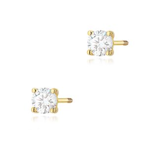 Kolczyki K0577 Diament Laboratoryjny 2 x 0.30ct żółte złoto sztyft zakręcany