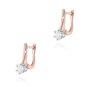 Kolczyki K0582 Diament 2 x 0,08ct różowe złoto