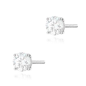 Kolczyki K0583 Diament Laboratoryjny 2 x 0.70ct białe złoto