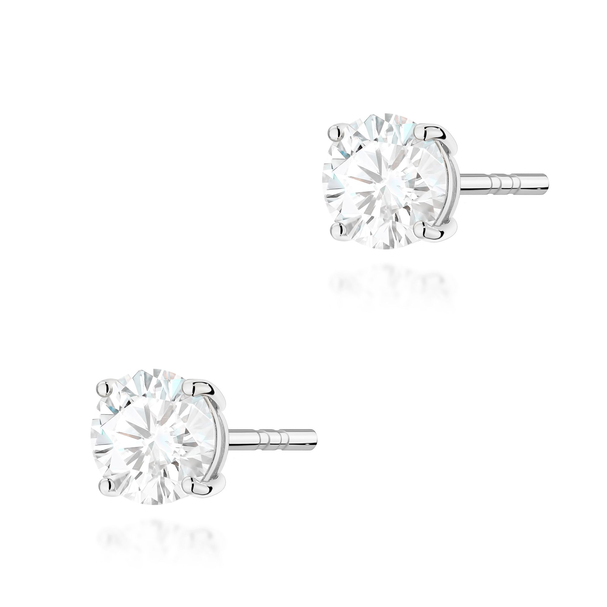 Kolczyki K0583 Diament Laboratoryjny 2 x 0.70ct białe złoto