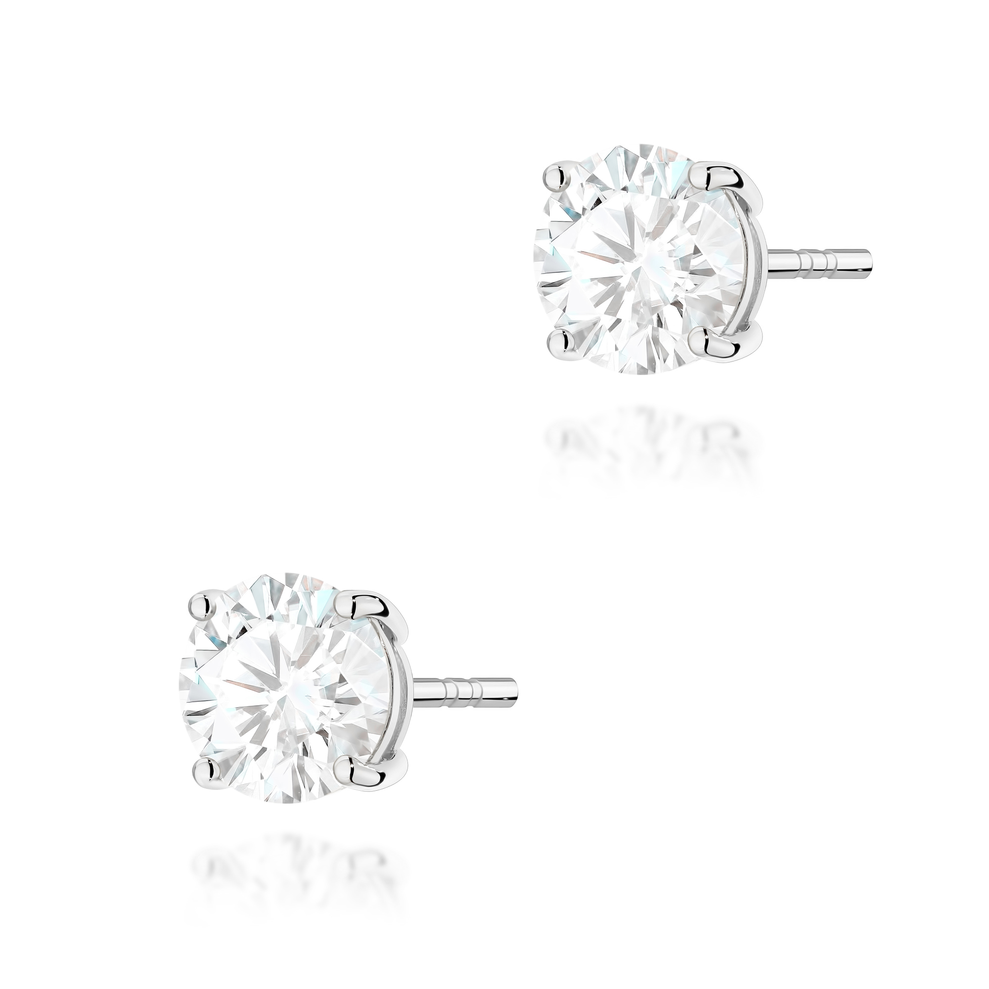 Kolczyki K0583 Diament Laboratoryjny 2 x 1.50ct białe złoto