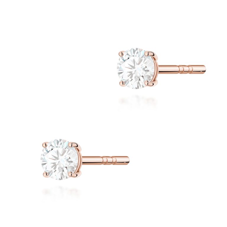 Kolczyki K0583 Diament 2 x 0.15ct różowe złoto