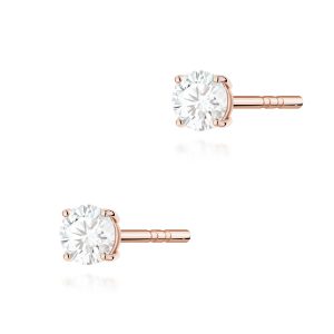 Kolczyki K0583 Diament Laboratoryjny 2 x 0.15ct różowe złoto
