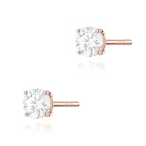 Kolczyki K0583 Diament Laboratoryjny 2 x 0.50ct różowe złoto