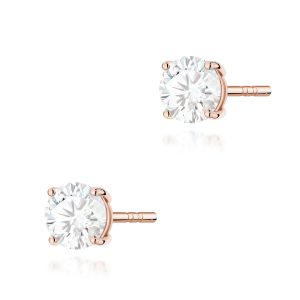 Kolczyki K0583 Diament Laboratoryjny 2 x 0.70ct różowe złoto