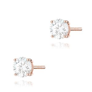 Kolczyki K0583 Diament Laboratoryjny 2 x 1.00ct różowe złoto