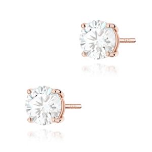 Kolczyki K0583 Diament Laboratoryjny 2 x 2.00ct różowe złoto