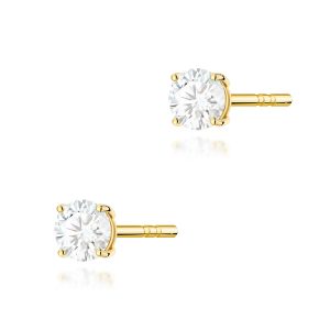 Kolczyki K0583 Diament Laboratoryjny 2 x 0.30ct żółte złoto
