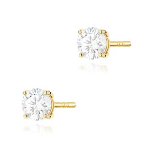 Kolczyki K0583 Diament Laboratoryjny 2 x 0.70ct żółte złoto