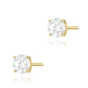 Kolczyki K0583 Diament Laboratoryjny 2 x 1.00ct żółte złoto