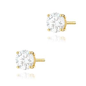 Kolczyki K0583 Diament Laboratoryjny 2 x 1.50ct żółte złoto